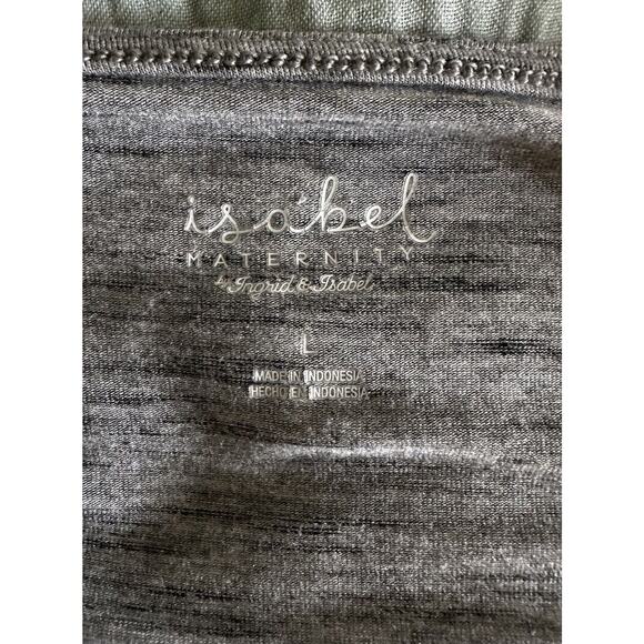 Isabel Maternity Long Sleeve Gray Layered Maternity Top - Large - Picture 4 of 5